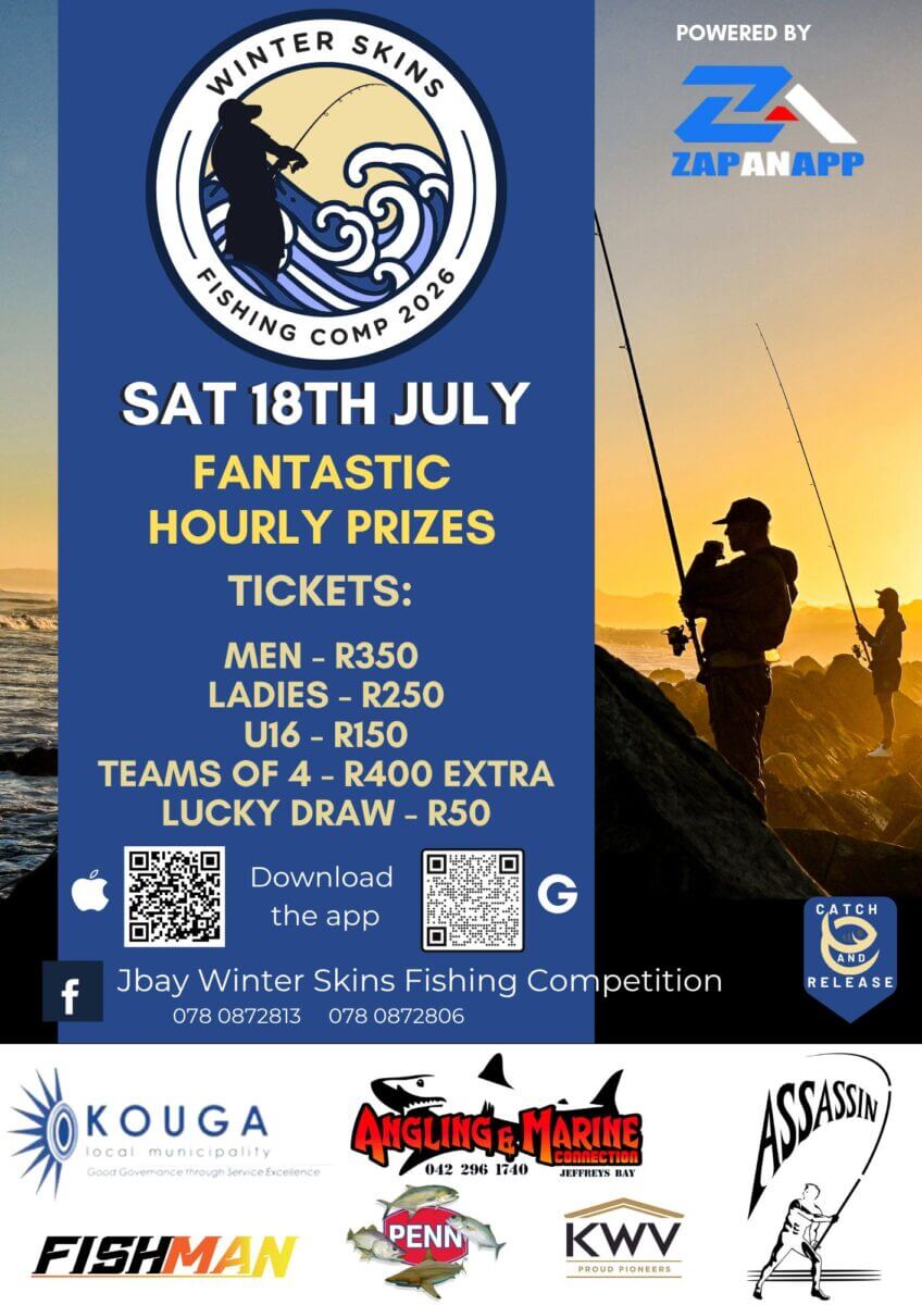 JBay Winter Skins Fishing Competition at  Kabeljous Beach in Jeffreys Bay